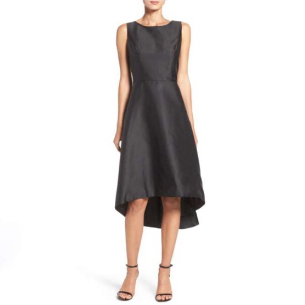 classy and sexy black dress with high low hem